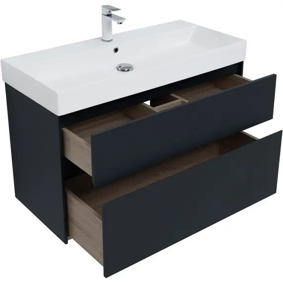 ТУМБА ПОД РАКОВИНУ AQUANET БРУКЛИН 100 АНТРАЦИТ МАТОВЫЙ