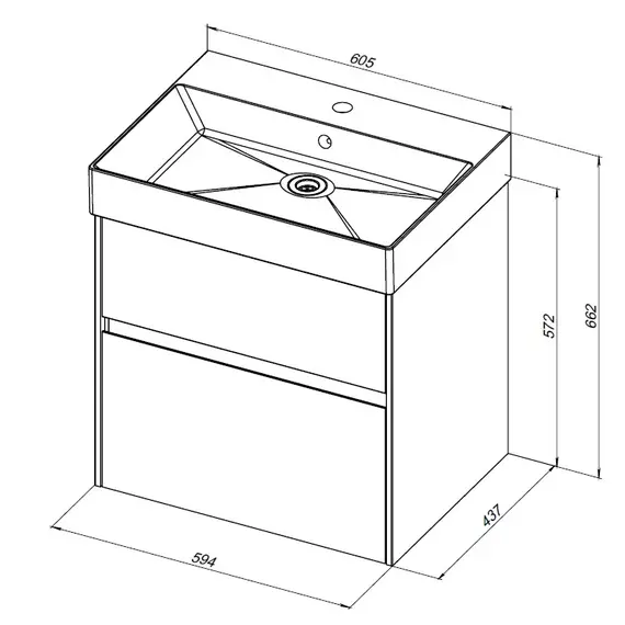 ТУМБА ПОД РАКОВИНУ AQUANET БРУКЛИН 60 АНТРАЦИТ МАТОВЫЙ