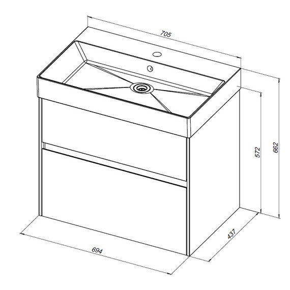 ТУМБА ПОД РАКОВИНУ AQUANET БРУКЛИН 70 БЕЛЫЙ