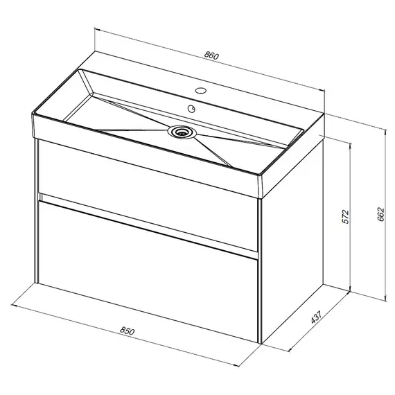 ТУМБА ПОД РАКОВИНУ AQUANET БРУКЛИН 85 АНТРАЦИТ МАТОВЫЙ