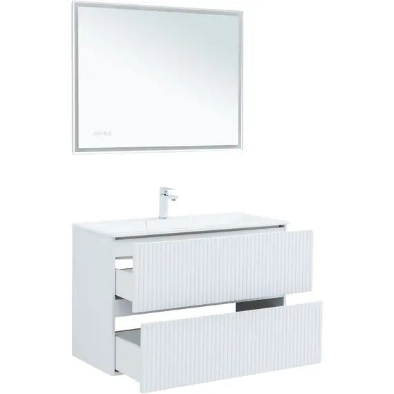 ТУМБА ПОД РАКОВИНУ AQUANET ДЖЕЙН 100 БЕЛЫЙ МАТОВЫЙ