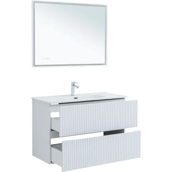 ТУМБА ПОД РАКОВИНУ AQUANET ДЖЕЙН 100 БЕЛЫЙ МАТОВЫЙ