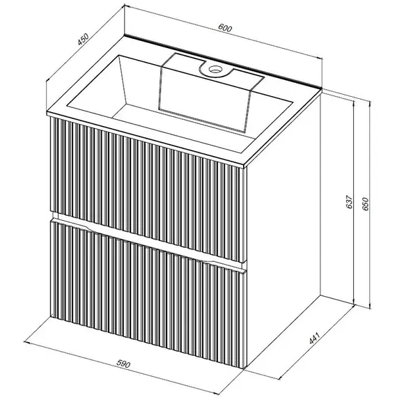 ТУМБА ПОД РАКОВИНУ AQUANET ДЖЕЙН 60 МАРЕНГО