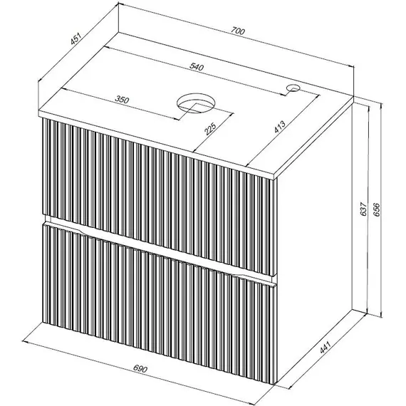 ТУМБА ПОД РАКОВИНУ AQUANET ДЖЕЙН 70 БЕЛЫЙ МАТОВЫЙ
