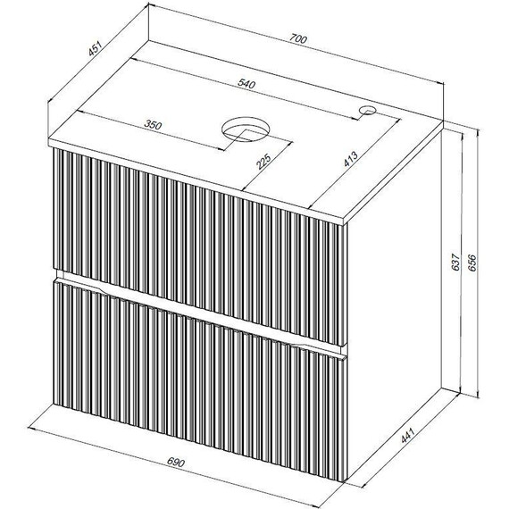 ТУМБА ПОД РАКОВИНУ AQUANET ДЖЕЙН 70 МАРЕНГО