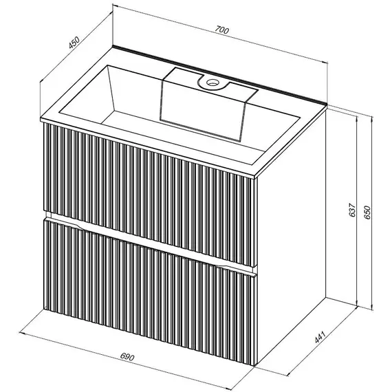 ТУМБА ПОД РАКОВИНУ AQUANET ДЖЕЙН 70 МАРЕНГО