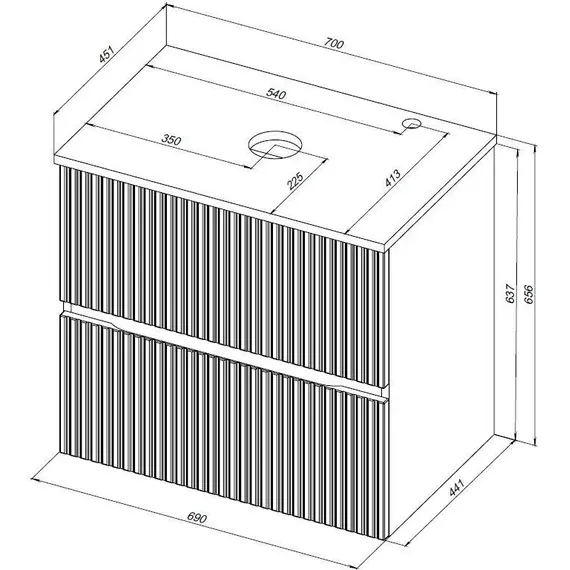 ТУМБА ПОД РАКОВИНУ AQUANET ДЖЕЙН 70 МИСТИ ГРИН