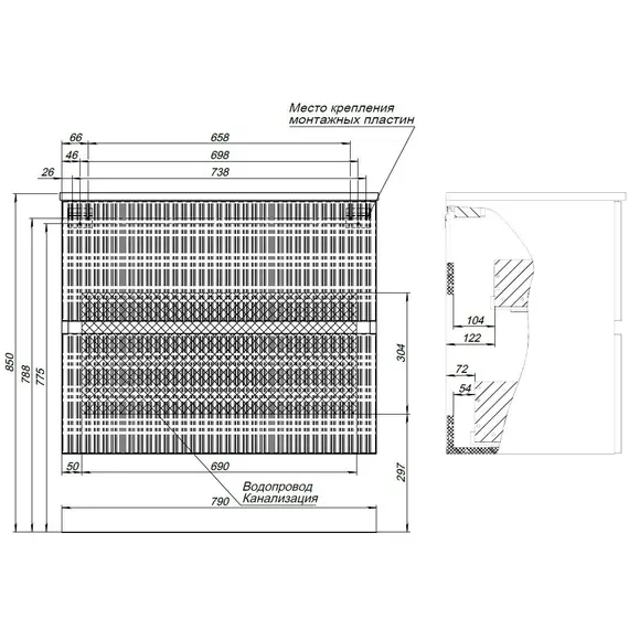 ТУМБА ПОД РАКОВИНУ AQUANET ДЖЕЙН 80 БЕЛЫЙ МАТОВЫЙ