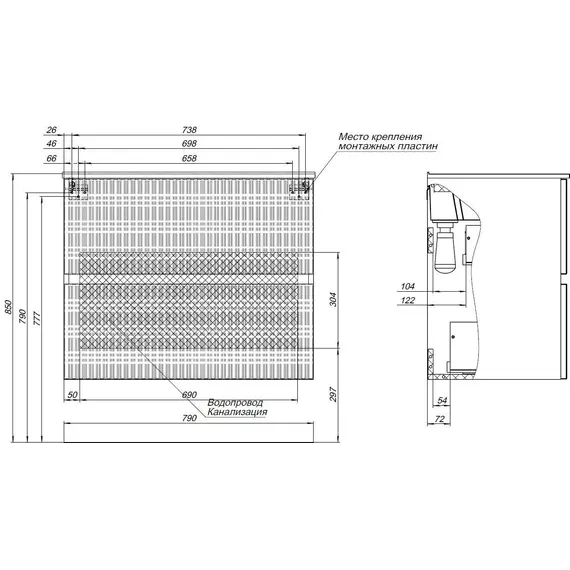 ТУМБА ПОД РАКОВИНУ AQUANET ДЖЕЙН 80 МАРЕНГО