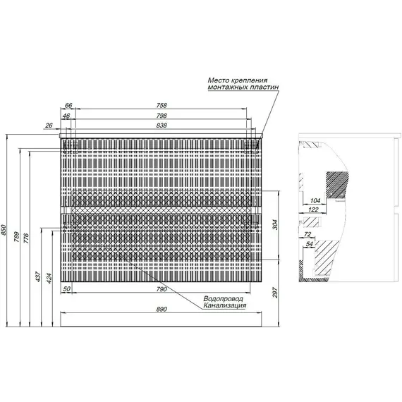 ТУМБА ПОД РАКОВИНУ AQUANET ДЖЕЙН 90 БЕЛЫЙ МАТОВЫЙ