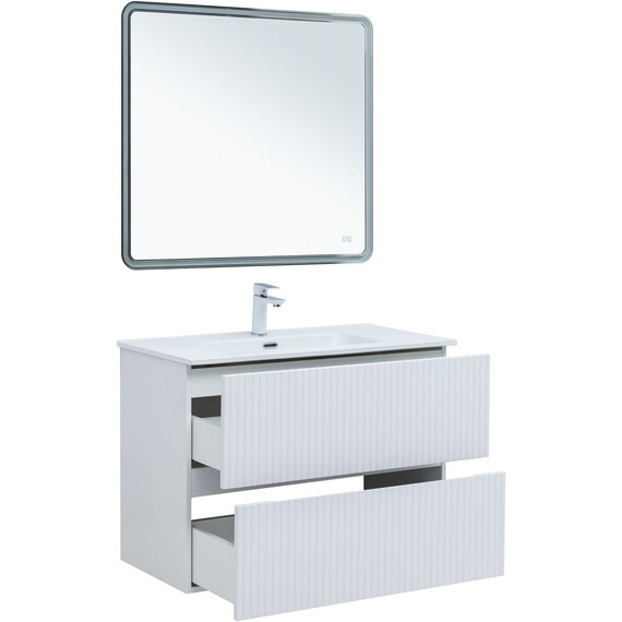 ТУМБА ПОД РАКОВИНУ AQUANET ДЖЕЙН 90 БЕЛЫЙ МАТОВЫЙ