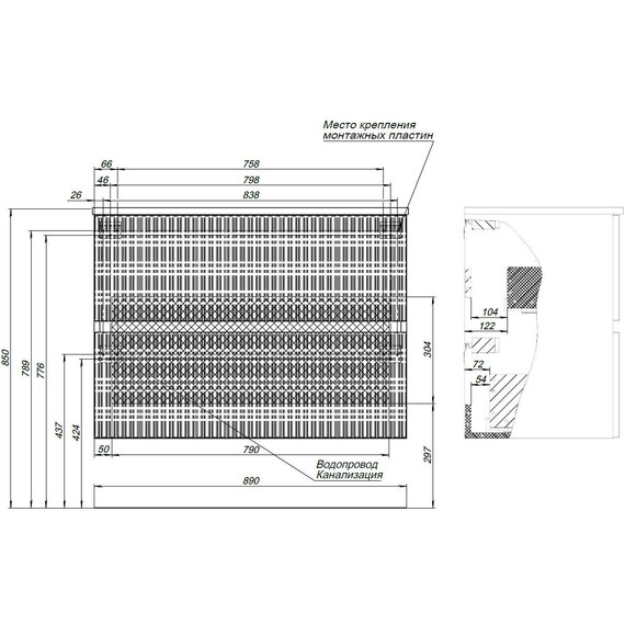 ТУМБА ПОД РАКОВИНУ AQUANET ДЖЕЙН 90 МИСТИ ГРИН