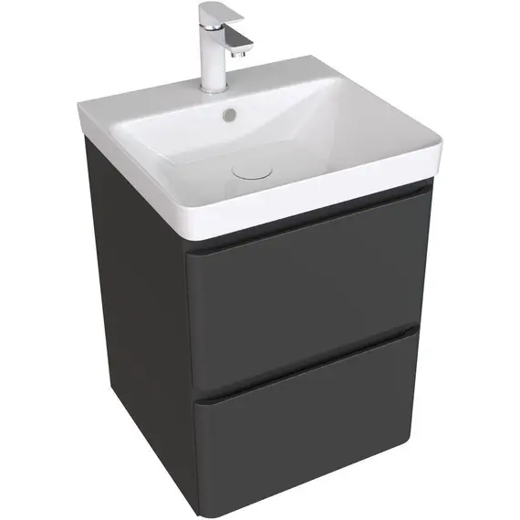 ТУМБА ПОД РАКОВИНУ AQUANET ЭМБЕР 50 ЧЕРНЫЙ МАТОВЫЙ