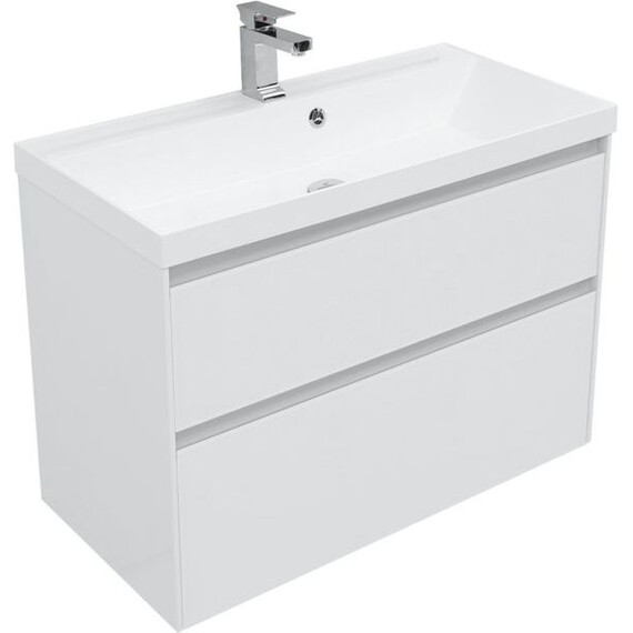 ТУМБА ПОД РАКОВИНУ AQUANET ГЛАСС 90 БЕЛЫЙ