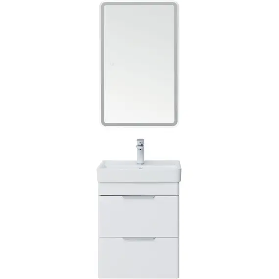 ТУМБА ПОД РАКОВИНУ AQUANET ИРИС NEW 50 БЕЛЫЙ ГЛЯНЕЦ (2 ЯЩИКА)