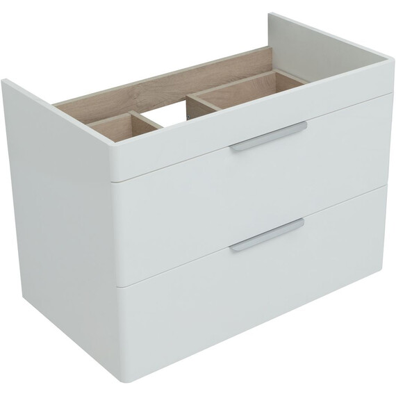 ТУМБА ПОД РАКОВИНУ AQUANET ИРИС NEW 80 БЕЛЫЙ ГЛЯНЕЦ (2 ЯЩИКА)