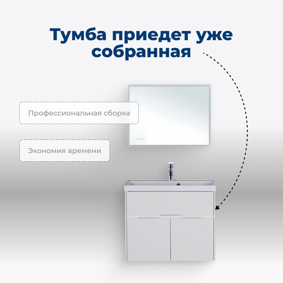 ТУМБА ПОД РАКОВИНУ AQUANET ЛАТИНА 80 БЕЛЫЙ