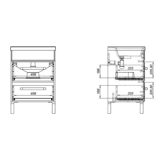 ТУМБА ПОД РАКОВИНУ AQUANET ЛУККА 60 БЕЛЫЙ