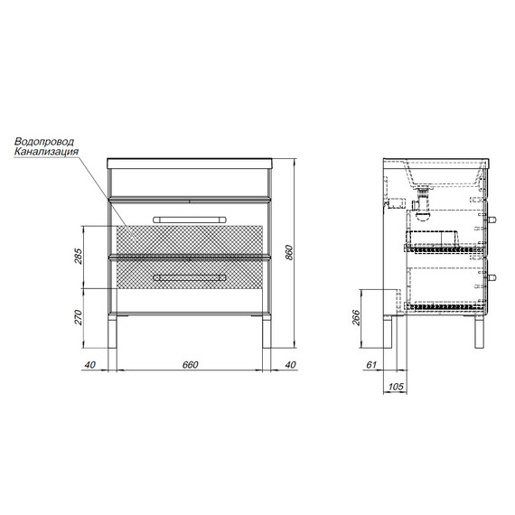 ТУМБА ПОД РАКОВИНУ AQUANET ЛУККА 75 БЕЛЫЙ