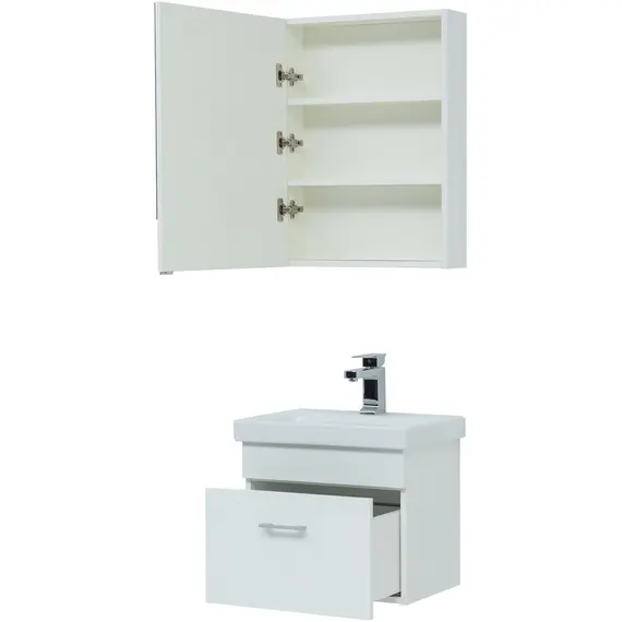 ТУМБА ПОД РАКОВИНУ AQUANET НОТА 50 (MODUO SLIM) БЕЛЫЙ