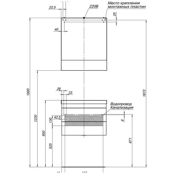 ТУМБА ПОД РАКОВИНУ AQUANET НОТА 60 БЕЛЫЙ