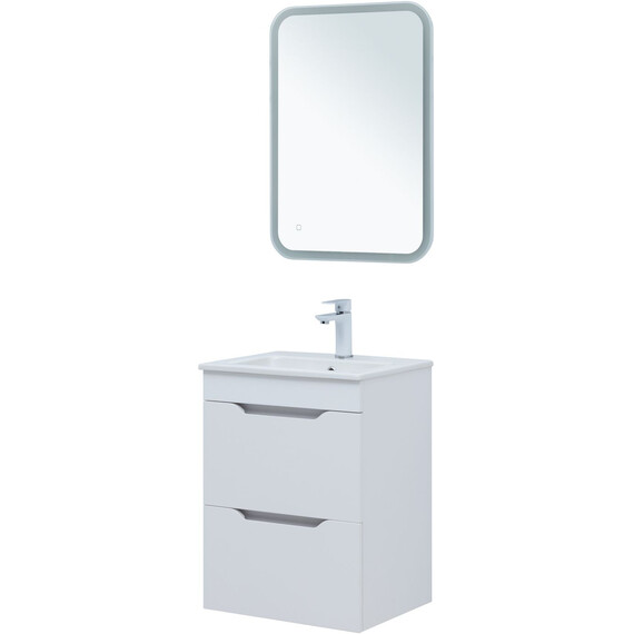 ТУМБА ПОД РАКОВИНУ AQUANET ПРАКТИКА 50 БЕЛЫЙ МАТОВЫЙ (2 ЯЩИКА)