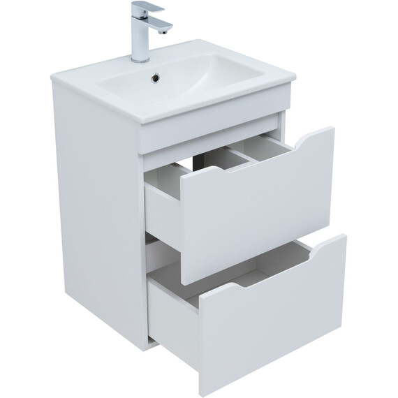 ТУМБА ПОД РАКОВИНУ AQUANET ПРАКТИКА 50 БЕЛЫЙ МАТОВЫЙ (2 ЯЩИКА)