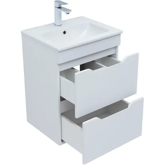 ТУМБА ПОД РАКОВИНУ AQUANET ПРАКТИКА 50 БЕЛЫЙ МАТОВЫЙ (2 ЯЩИКА)