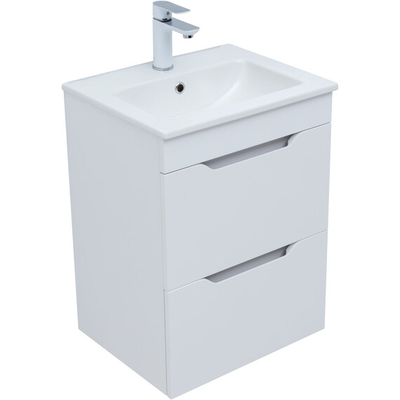 ТУМБА ПОД РАКОВИНУ AQUANET ПРАКТИКА 50 БЕЛЫЙ МАТОВЫЙ (2 ЯЩИКА)