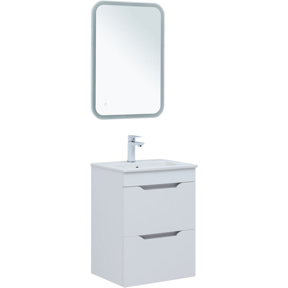 ТУМБА ПОД РАКОВИНУ AQUANET ПРАКТИКА 50 БЕЛЫЙ МАТОВЫЙ (2 ЯЩИКА)