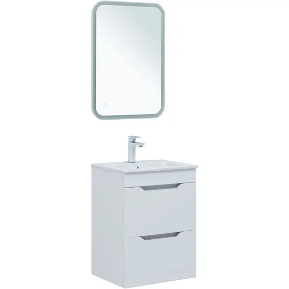 ТУМБА ПОД РАКОВИНУ AQUANET ПРАКТИКА 50 БЕЛЫЙ МАТОВЫЙ (2 ЯЩИКА)