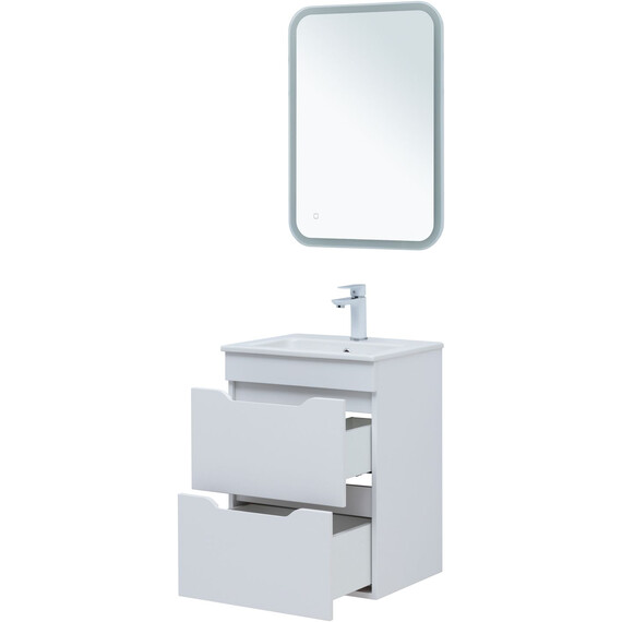 ТУМБА ПОД РАКОВИНУ AQUANET ПРАКТИКА 50 БЕЛЫЙ МАТОВЫЙ (2 ЯЩИКА)