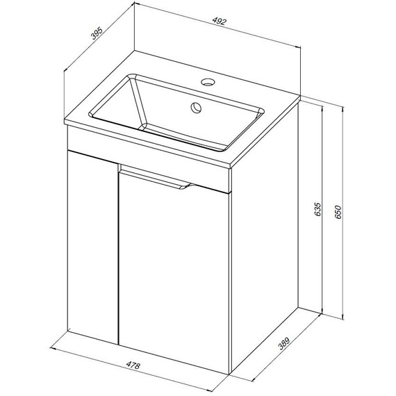 ТУМБА ПОД РАКОВИНУ AQUANET ПРАКТИКА 50 МАРЕНГО