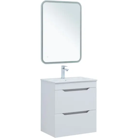 ТУМБА ПОД РАКОВИНУ AQUANET ПРАКТИКА 60 БЕЛЫЙ МАТОВЫЙ (2 ЯЩИКА)