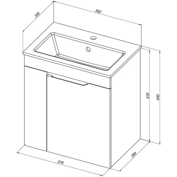 ТУМБА ПОД РАКОВИНУ AQUANET ПРАКТИКА 60 БЕЛЫЙ МАТОВЫЙ