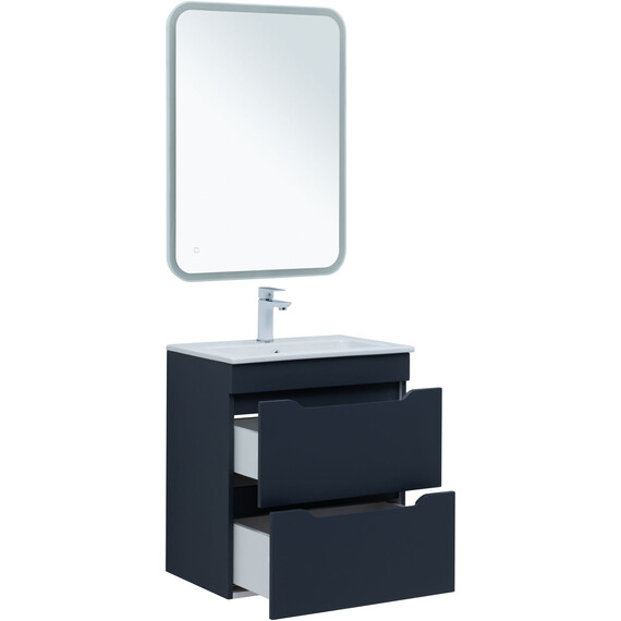 ТУМБА ПОД РАКОВИНУ AQUANET ПРАКТИКА 60 МАРЕНГО (2 ЯЩИКА)