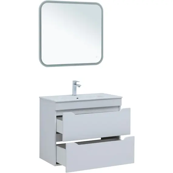 ТУМБА ПОД РАКОВИНУ AQUANET ПРАКТИКА 80 БЕЛЫЙ МАТОВЫЙ