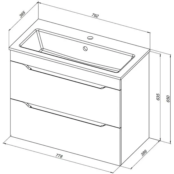 ТУМБА ПОД РАКОВИНУ AQUANET ПРАКТИКА 80 БЕЛЫЙ МАТОВЫЙ