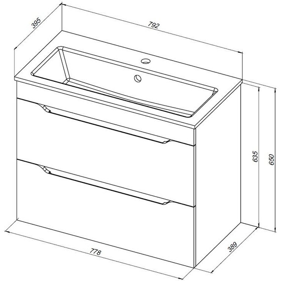 ТУМБА ПОД РАКОВИНУ AQUANET ПРАКТИКА 80 МАРЕНГО