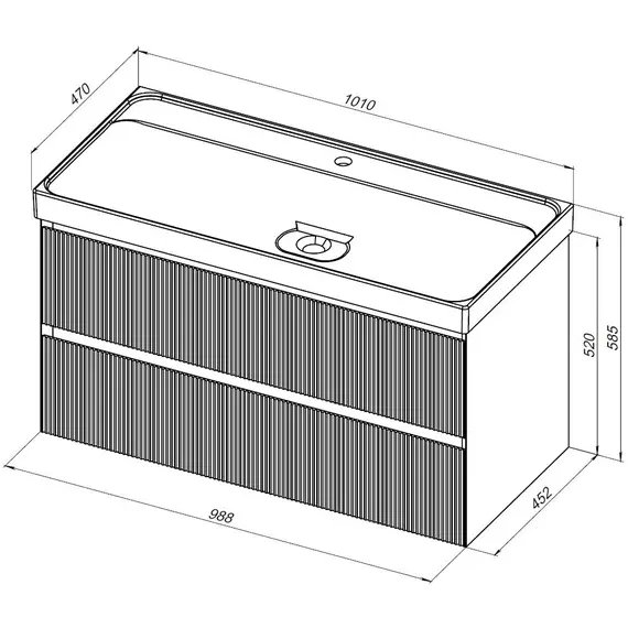 ТУМБА ПОД РАКОВИНУ AQUANET АЛЬТЕРА 100 БЕЛЫЙ МАТОВЫЙ