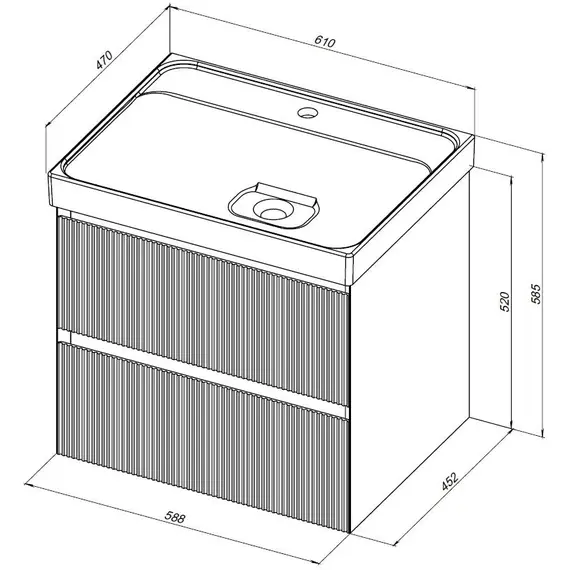 ТУМБА ПОД РАКОВИНУ AQUANET АЛЬТЕРА 60 БЕЛЫЙ МАТОВЫЙ