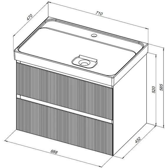 ТУМБА ПОД РАКОВИНУ AQUANET АЛЬТЕРА 70 БЕЛЫЙ МАТОВЫЙ