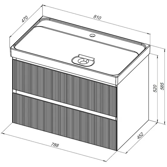 ТУМБА ПОД РАКОВИНУ AQUANET АЛЬТЕРА 80 БЕЛЫЙ МАТОВЫЙ