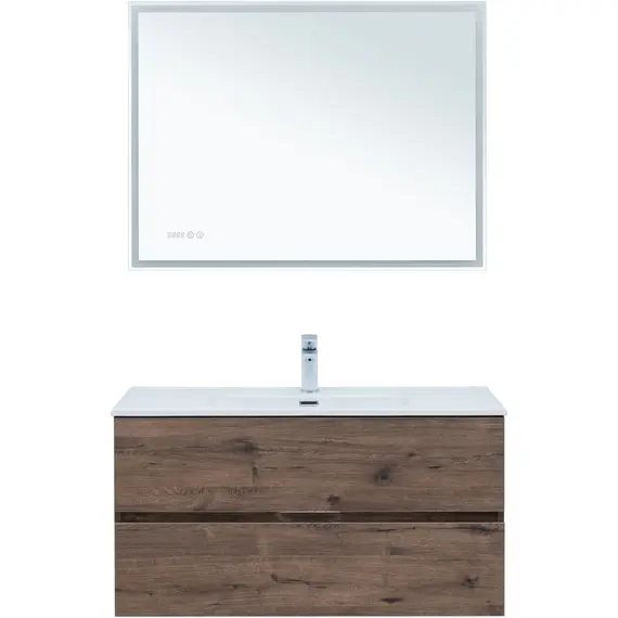 ТУМБА ПОД РАКОВИНУ AQUANET АЛВИТА NEW 100 2 ЯЩИКА, ДУБ ВЕЛЛИНГТОН ТАБАК