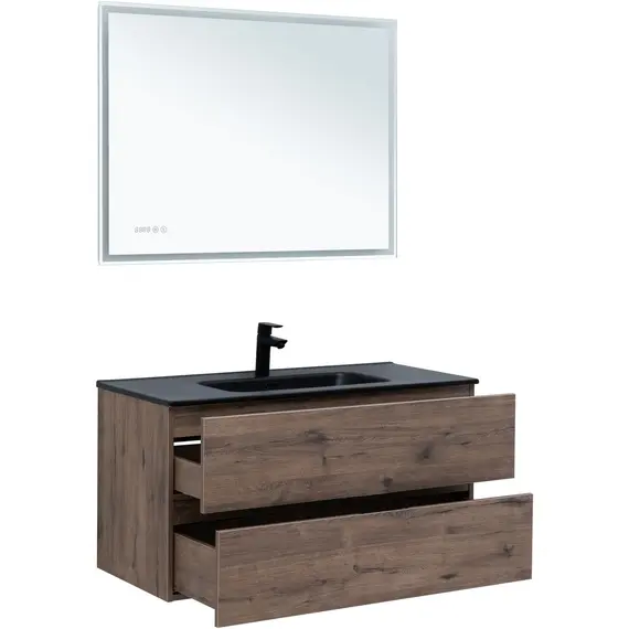 ТУМБА ПОД РАКОВИНУ AQUANET АЛВИТА NEW 100 2 ЯЩИКА, ДУБ ВЕЛЛИНГТОН ТАБАК