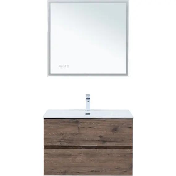 ТУМБА ПОД РАКОВИНУ AQUANET АЛВИТА NEW 80 2 ЯЩИКА, ДУБ ВЕЛЛИНГТОН ТАБАК