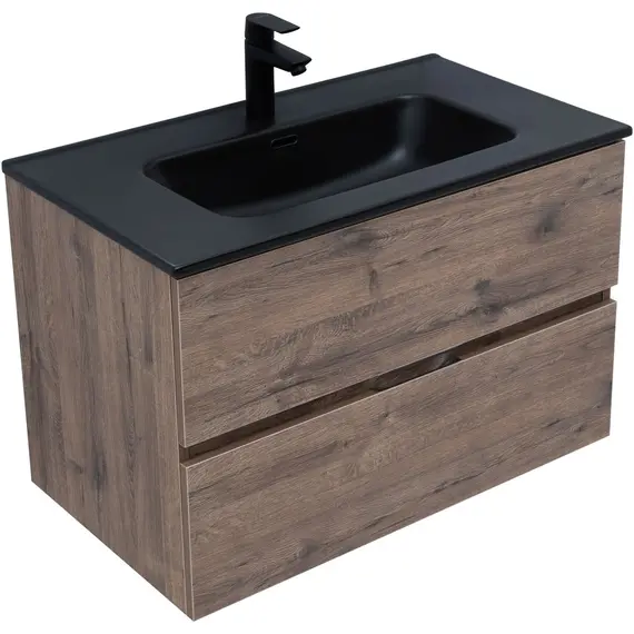 ТУМБА ПОД РАКОВИНУ AQUANET АЛВИТА NEW 80 2 ЯЩИКА, ДУБ ВЕЛЛИНГТОН ТАБАК