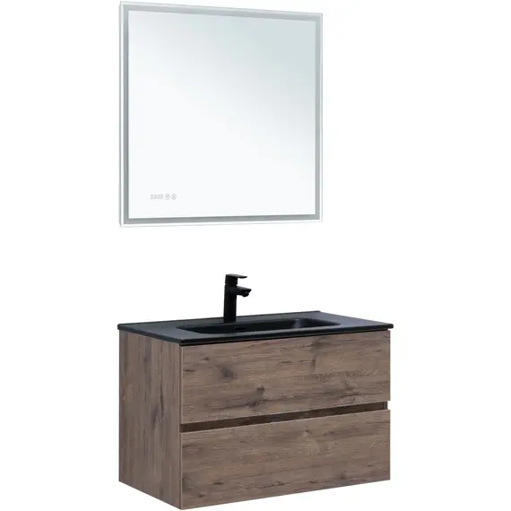 ТУМБА ПОД РАКОВИНУ AQUANET АЛВИТА NEW 80 2 ЯЩИКА, ДУБ ВЕЛЛИНГТОН ТАБАК