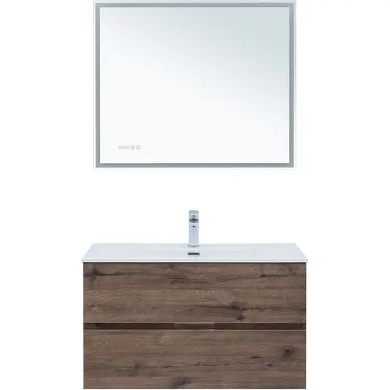 ТУМБА ПОД РАКОВИНУ AQUANET АЛВИТА NEW 90 2 ЯЩИКА, ДУБ ВЕЛЛИНГТОН ТАБАК