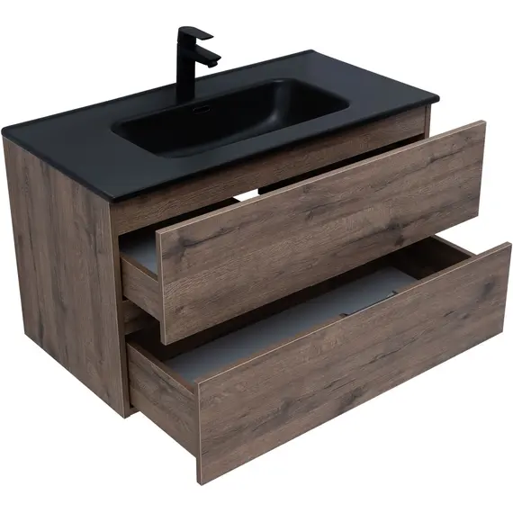 ТУМБА ПОД РАКОВИНУ AQUANET АЛВИТА NEW 90 2 ЯЩИКА, ДУБ ВЕЛЛИНГТОН ТАБАК